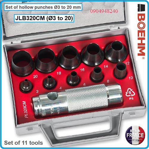 bộ đục, đột lô gioăng 11 chi tiết ,JLB320CM,BOEHM,459120.0100