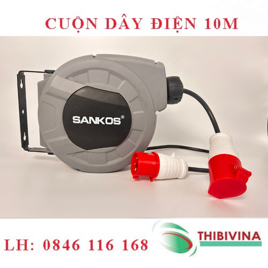 Cuộn dây điện tự rút 2.5mm2x4 lõi dài 10M Sankos 