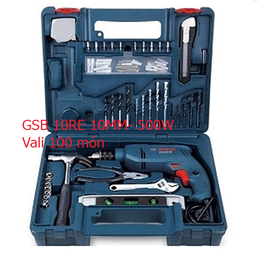 Máy khoan động lực GSB 10RE 10MM - 500W (Vali, bộ phụ kiện 100 món)