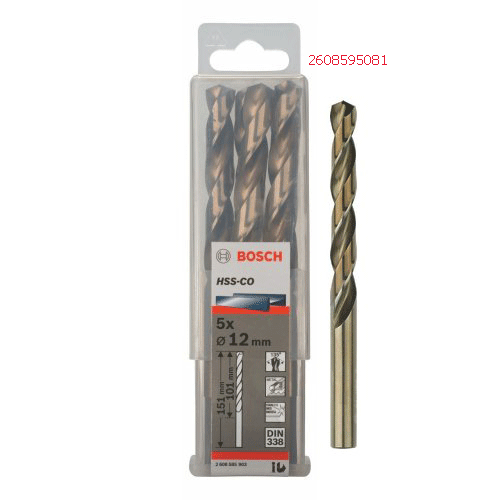 Mũi khoan sắt HSS-G 12.0mm (hộp 5 mũi) 2608595081