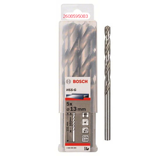 Mũi khoan sắt HSS-G 13.0mm (hộp 5 mũi) 2608595083