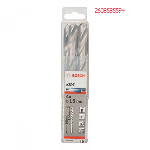 Mũi khoan sắt HSS-G 15mm (hộp 4 mũi) 2608585594