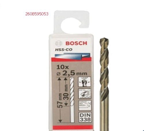 Mũi khoan sắt HSS-G 2.5mm (hộp 10 mũi) 2608595053
