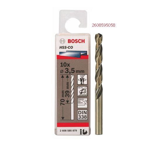 Mũi khoan sắt HSS-G 3.5mm (hộp 10 mũi) 2608595058