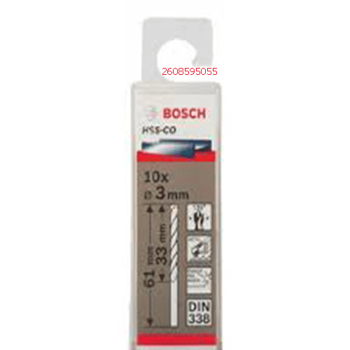 Mũi khoan sắt HSS-G 3mm (hộp 10 mũi) 2608595055