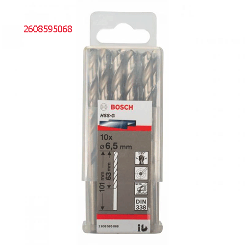 Mũi khoan sắt HSS-G 6.5mm (hộp 10 mũi) 2608595068