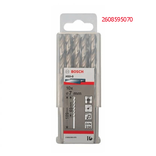 Mũi khoan sắt HSS-G 7mm (hộp 10 mũi) 2608595070