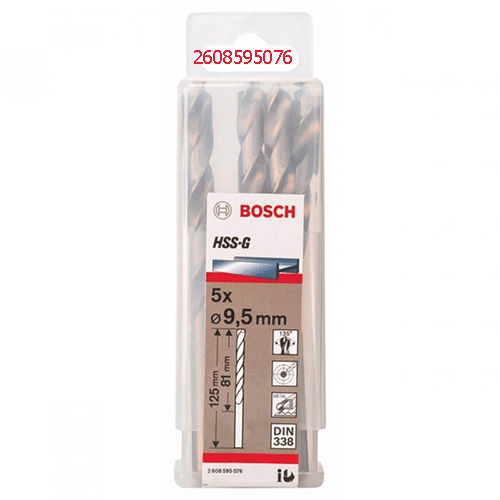 Mũi khoan sắt HSS-G 9.5mm (hộp 5 mũi) 2608595076